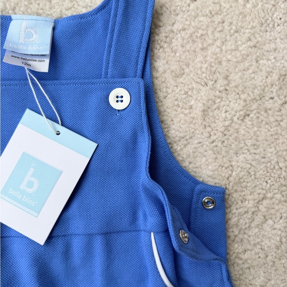 Bella Bliss Blue Baby Romper with snap closure - Picture 7 of 9